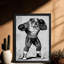 Art encadré noir Bulldog rétro encadré noir-748435072