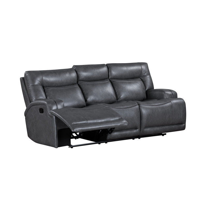 Canapé inclinable manuel Tito, polyester gris, 91 po, plateau rabattable