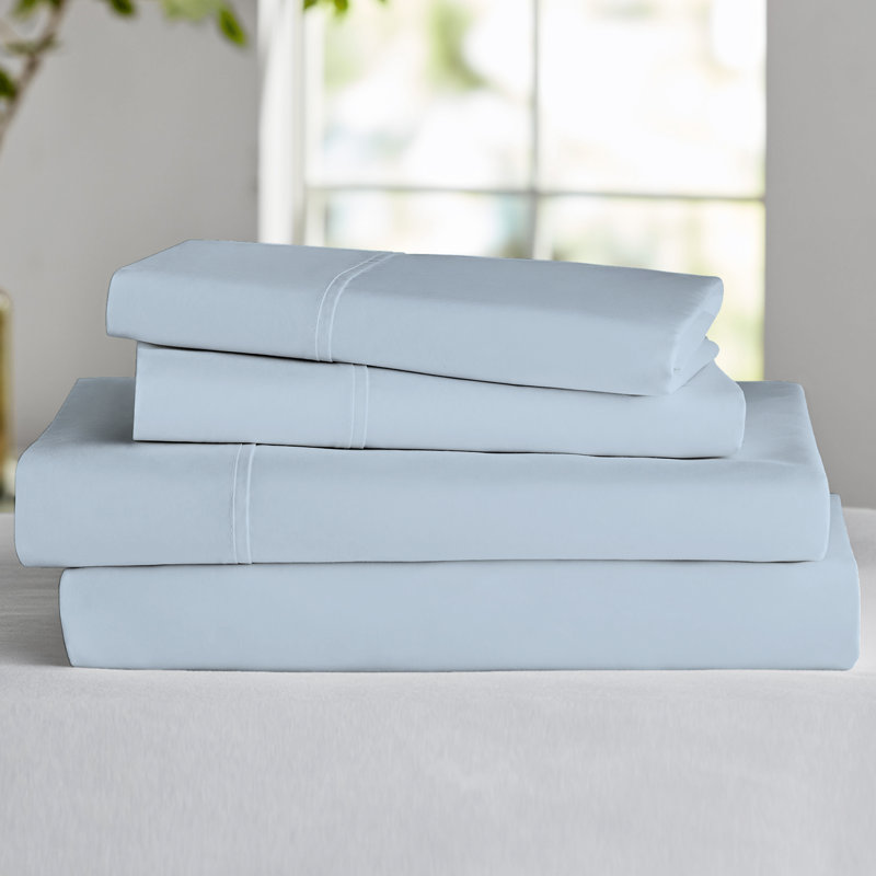 GAIAM Relax 300-Thread Count TENCEL Soft 4pc Sheet Set, King Sheet Set with 2 Pillowcases, Aqua