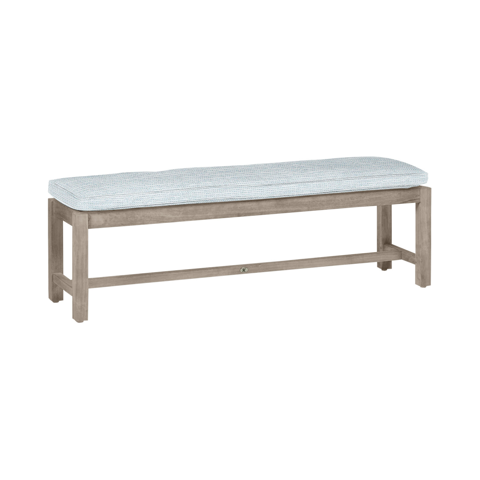 Club Outdoor Backless Bench 59 in., Oyster Teak, Welt, Paper Sky