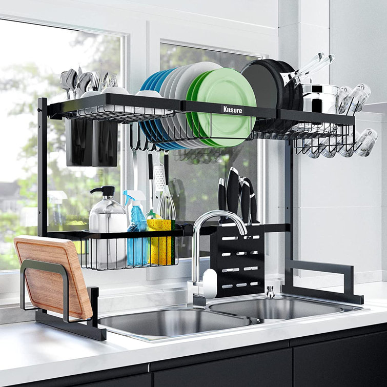 Kitsure Dish Drying Rack 2-Tier Dish Rack for Kitchen Counter with Large  Capa