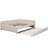 Elegant Beige Bed With And Size Trundle, Solid Build Platform , Trundle In Beige, Robust-2117853209