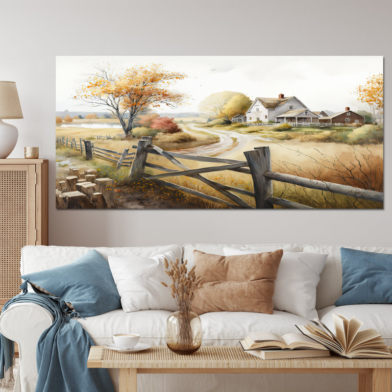 Belle grange au printemps III - art mural paysage de grange, Black Picture Framed, 30" H x 40" W