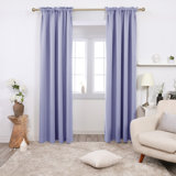 Blackout Rod Pocket Thermal Insulated Curtains (Set of 2)