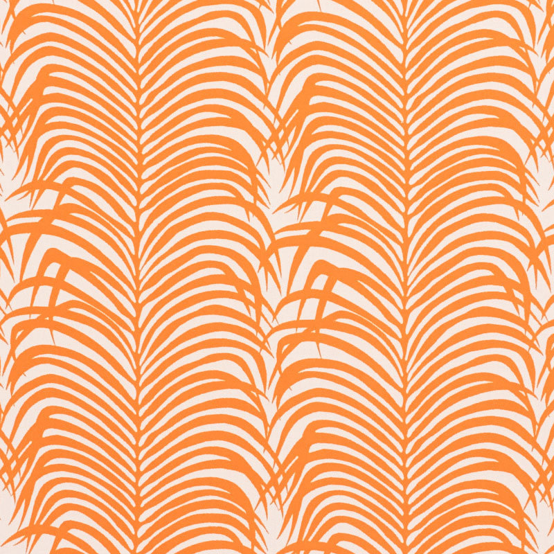 Zebra Palm Fabric, Orange