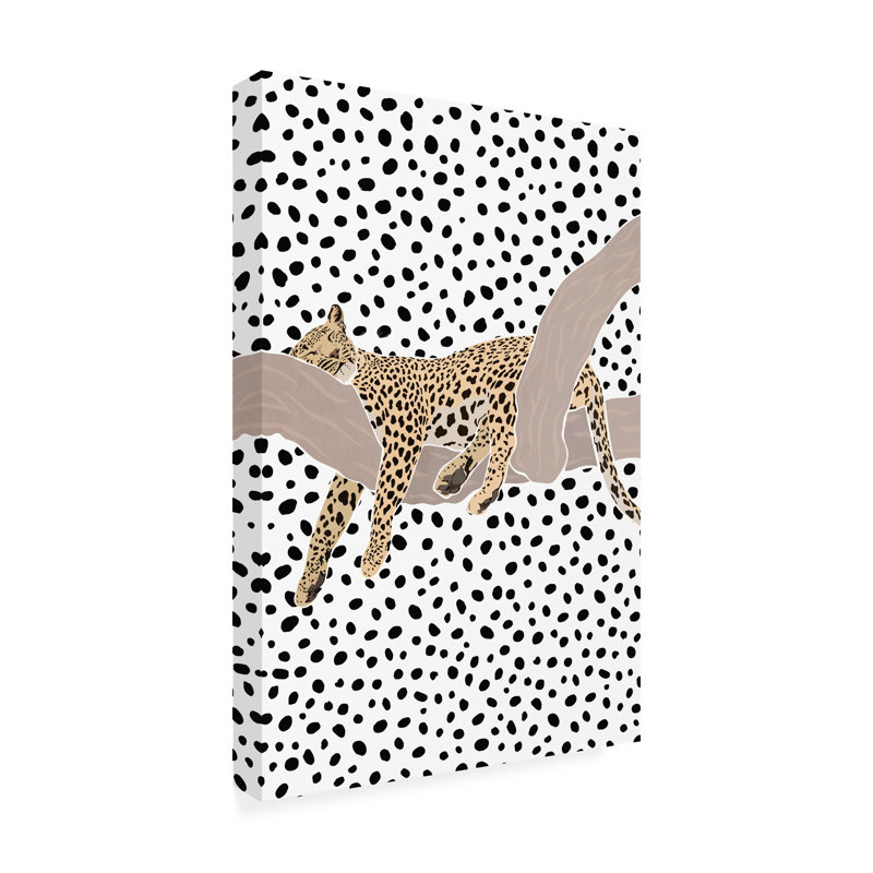" Leopard Sleeping Polkadots ", 32" H x 22" W x 2" D