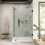 OVE Decors Panama X P 32 po P 74 po Ensemble de porte de douche à pivot H sans cadre en noir avec base
