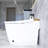1.28 Gallons GPF Elongated Floor Mounted Back To Wall Toilets (Seat Included)-101840959