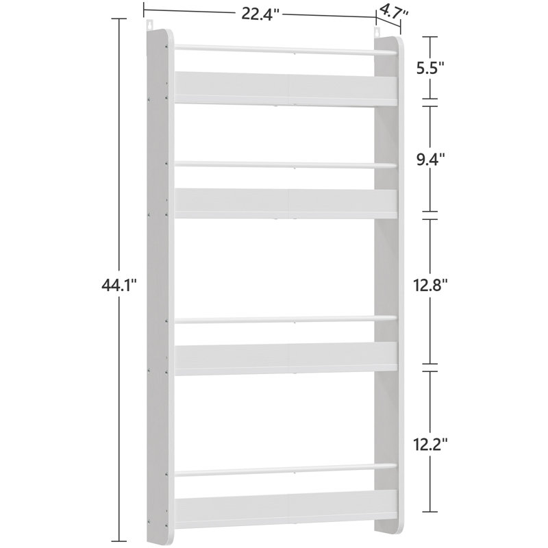 4-Tier Wall Mount Bookshelf ,Hanging Book Shelf For Bedroom