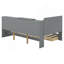 Lit plateforme simple en bois avec tête de lit avec rangement, tablettes et 2 tiroirs, gris-1299759291-1299759290
