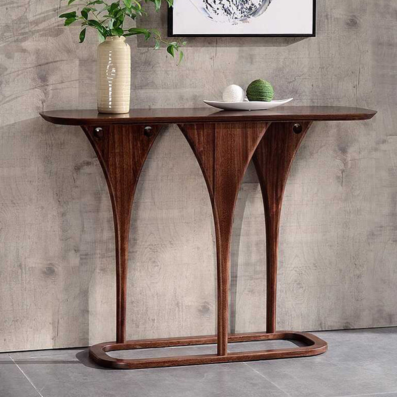 Console moderne brune simple, H 33,5 po x l 54,3 po x P 13,8 po