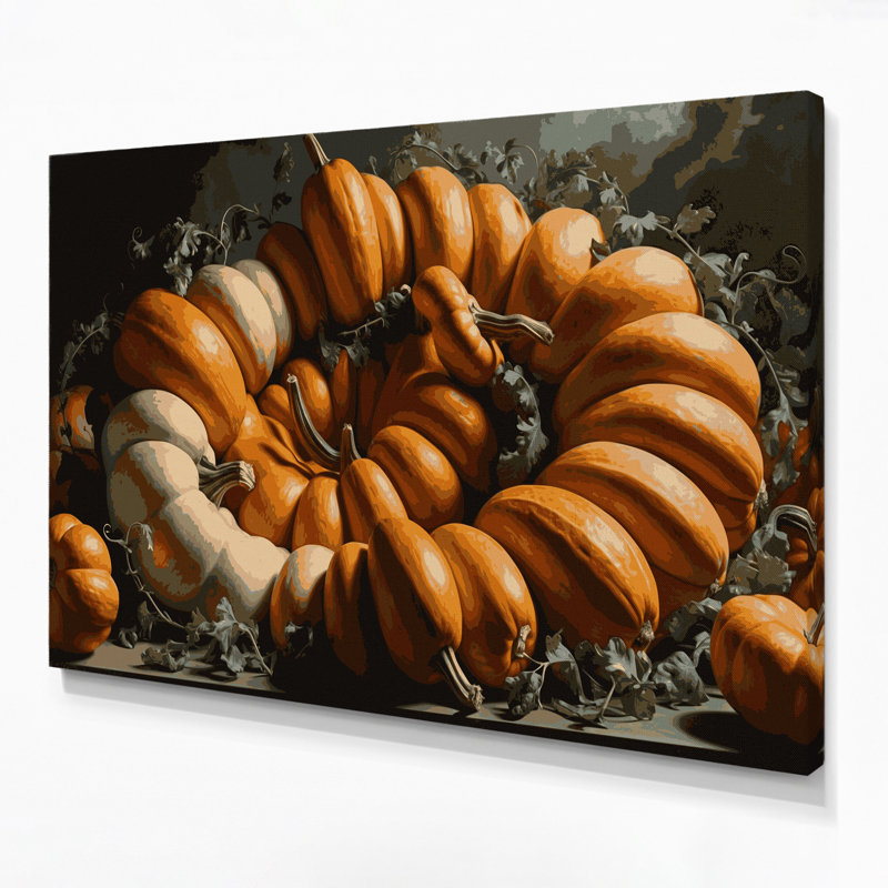 Art mural sur toile, légumes, courge musquée noire, H 20 po x l 30 po