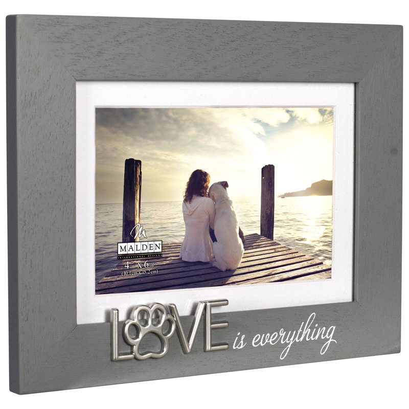 Gray Matte Picture Frame with Mat