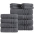 L'ensemble de serviettes de luxe 12 pièces comprend 4 serviettes de bain, 4 serviettes à main et 4 débarbouillettes