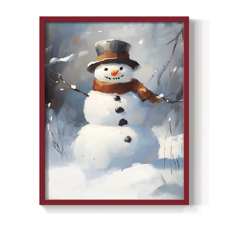 «Christmas Holiday Art», série 2-CLX, reproduction encadrée - bois massif, H 11 po x l 9 po, Rouge
