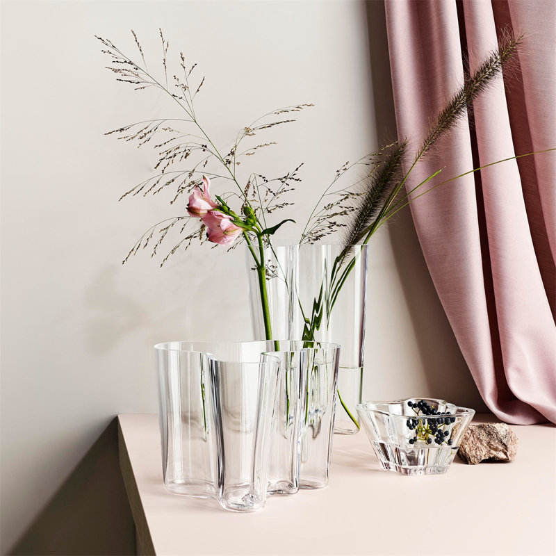 Aalto Glass Table Vase, Moss Green, 6.3" H x 8.19" W x 9" D