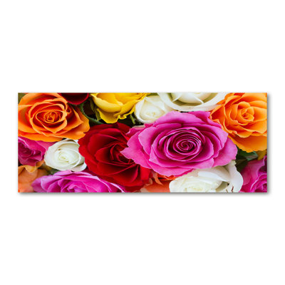 Colourful Roses - No Frame Print on Canvas