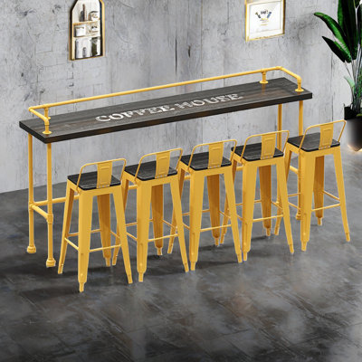 Karez Solid Wood Top Trestle Dining Set