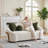 88" Modern Upholstered Polyester Sofa with 3 Accent Pillows