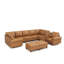 Canapé modulaire en forme de U de 144 po de large avec 144 sièges et rangement avec console et brun, 144 po-1236146478