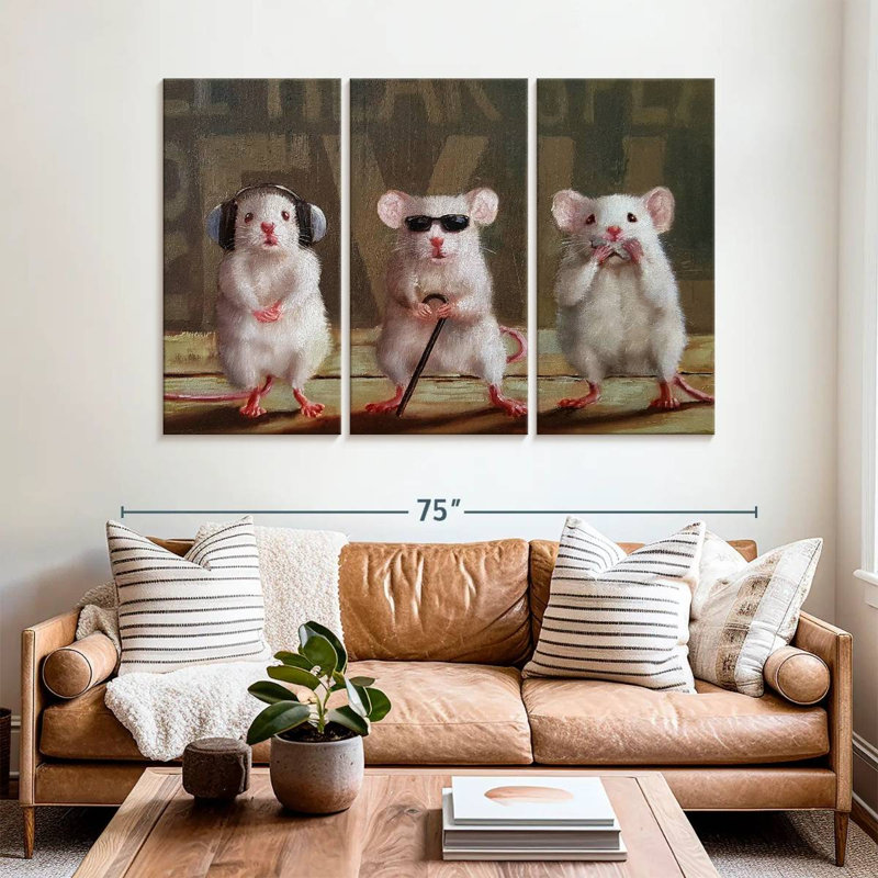 Ketti Three Wise Mice, 42" H x 65" W