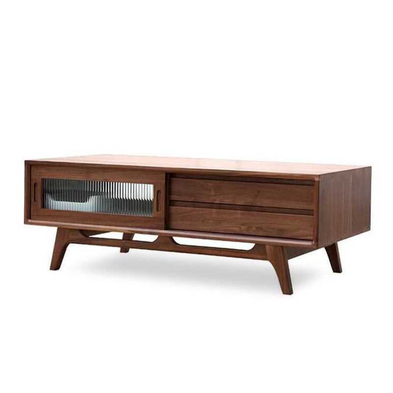 Table basse moderne en noyer noir minimaliste, H 16,54 po x L 39,37 po x l 21,65 po