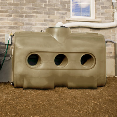 RTS Companies 214 Gallons Weather Resistant Plastic Drainable Rain Barrel
