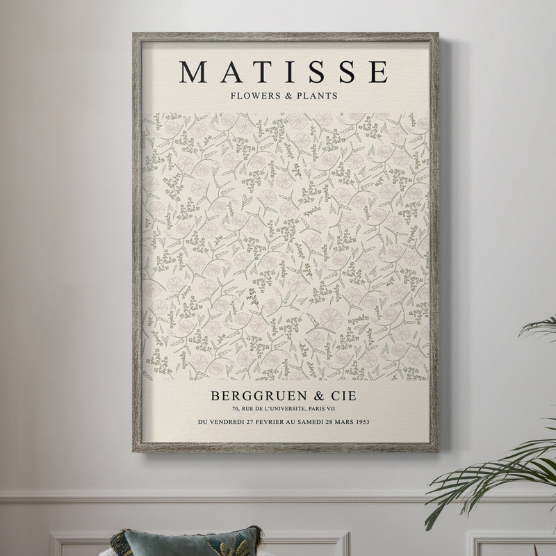 Matisse CCIV, reproduction encadrée - bois massif, Argent rétro, H 21 po x l 17 po