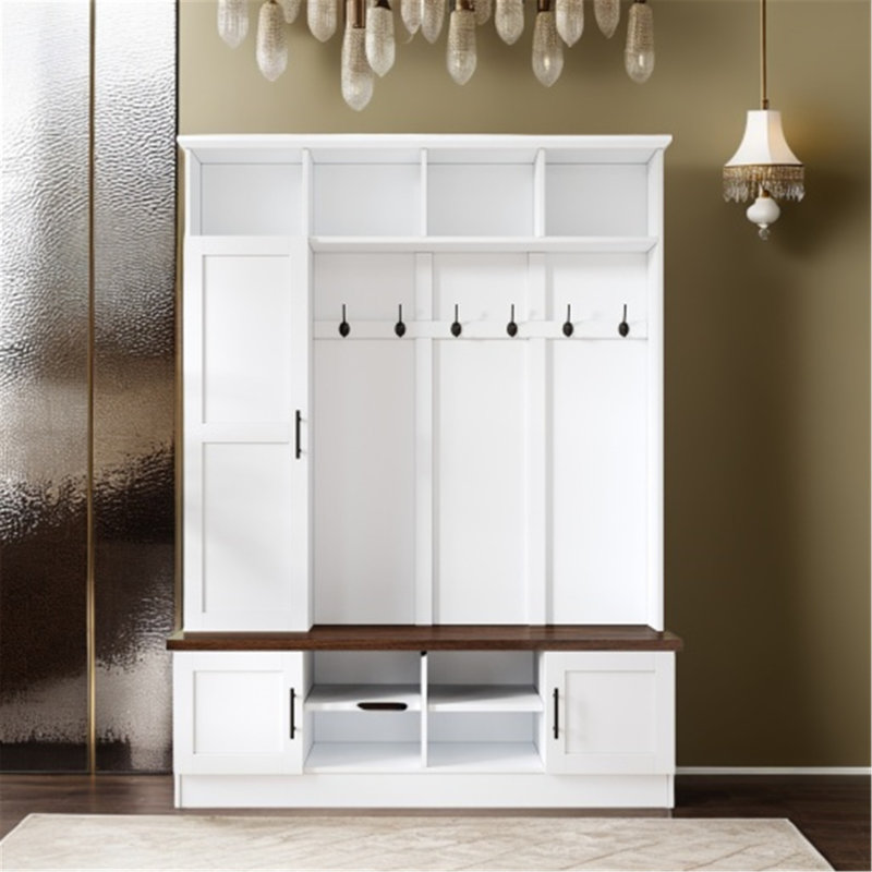 Versatile Hall Tree with Multiple Storage Options and Stylish Design