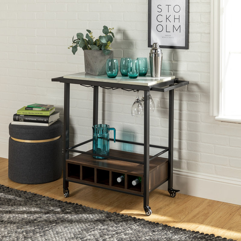 Serving Cart, White Marble