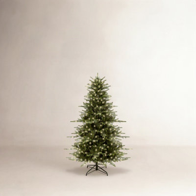 Pre-Lit Artificial Aspen Noble Fir Christmas Tree w/ LED Lights