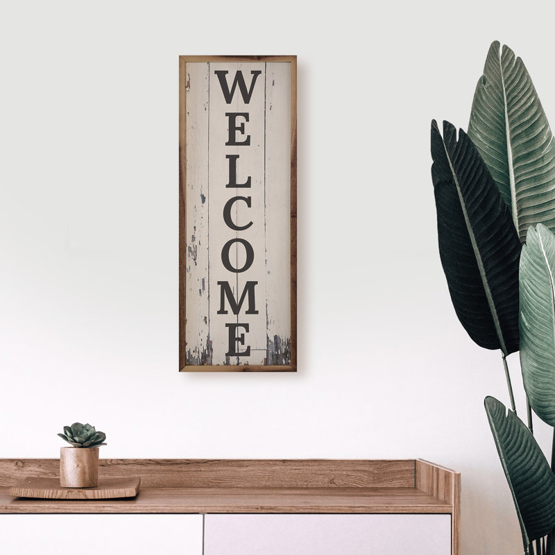 Welcome - blanc vieilli, H 24 po x l 8 po, White