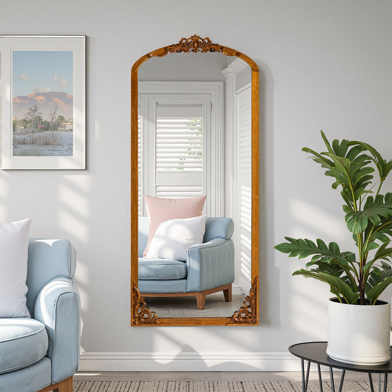 Miroir d'appoint mural Alexiyah, 69,3 po x 29,9 po, Caramel