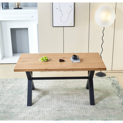 Pine Metal Base Dining Table