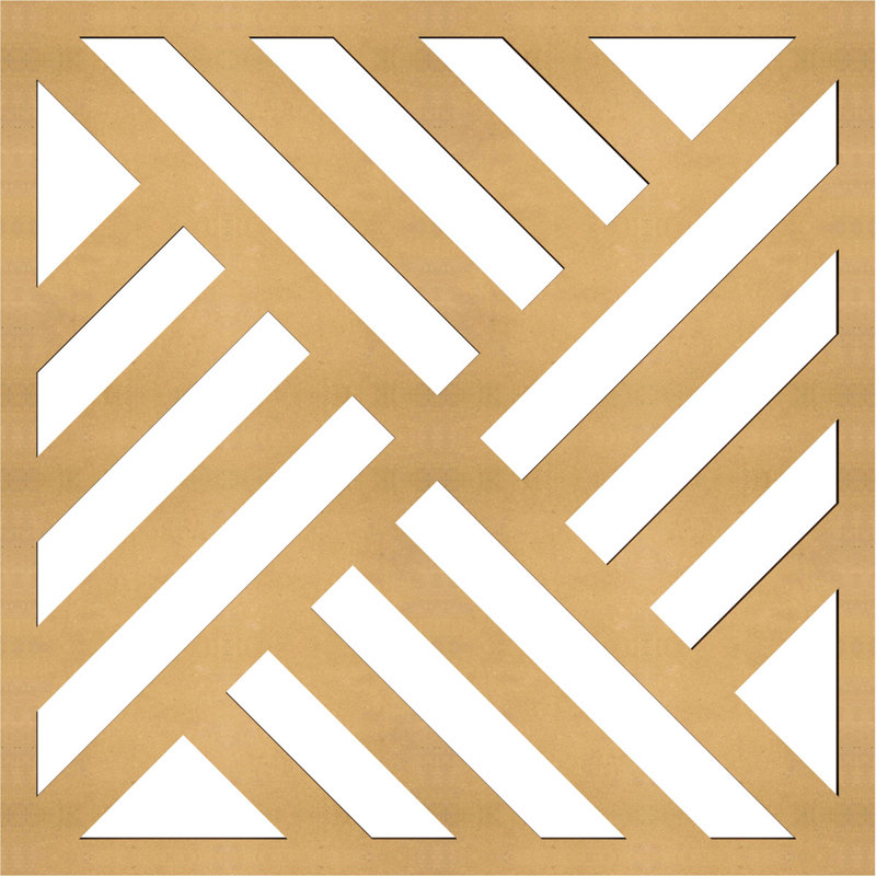 Allen Decorative Fretwork Wood Wall Panels, Paint Grade (Wood), 23 3/8"H x 23 3/8"W x 1/4"D