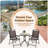 3 PCS Outdoor Bistro Dining Furniture Set w/1.57'' Umbrella Hole Rippled