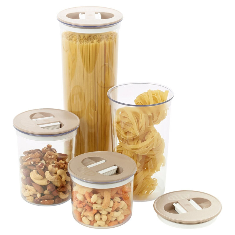 Plastic Canister - Set of 4, Taupe