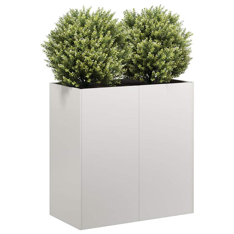 Metal Planter Box, 31.50" H x 31.50" W x 15.75" D, Light Gray