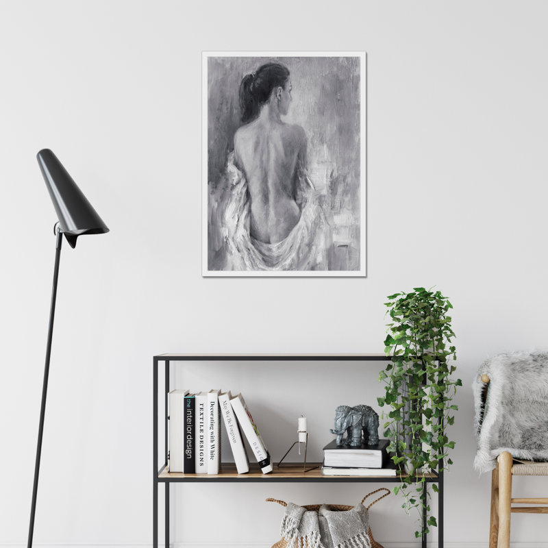 Draped Figure I by Ethan Harper - Painting, 80cm H x 55cm W, White Framed Paper Print