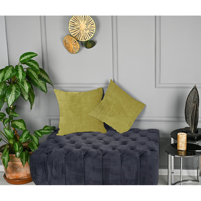 Matte Velvet Cushion Cover - 1 Pc, 30cm x 30cm, Yellow