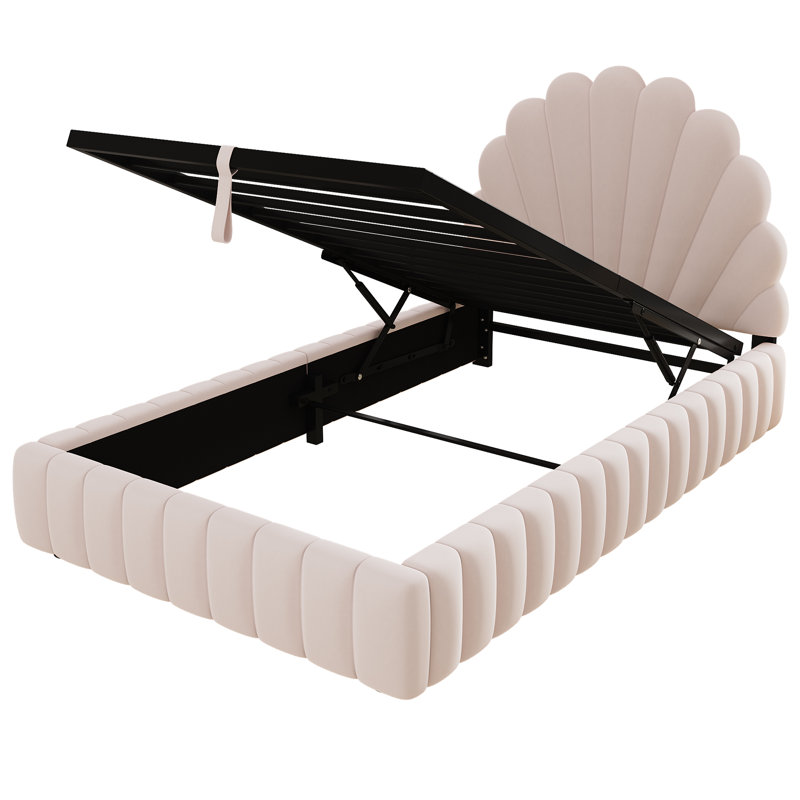 Upholstered Ottoman Bed, Pink