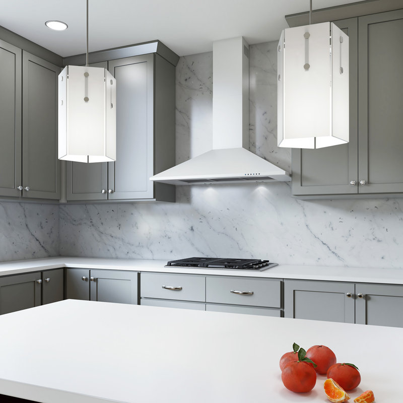 30" 600 CFM Convertible Wall Mount Range Hood, Chrome, 30"