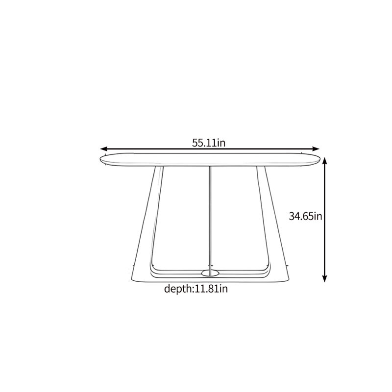 Console naturelle et rétro, H 34,65 po x l 55,11 po x P 11,81 po, Brun