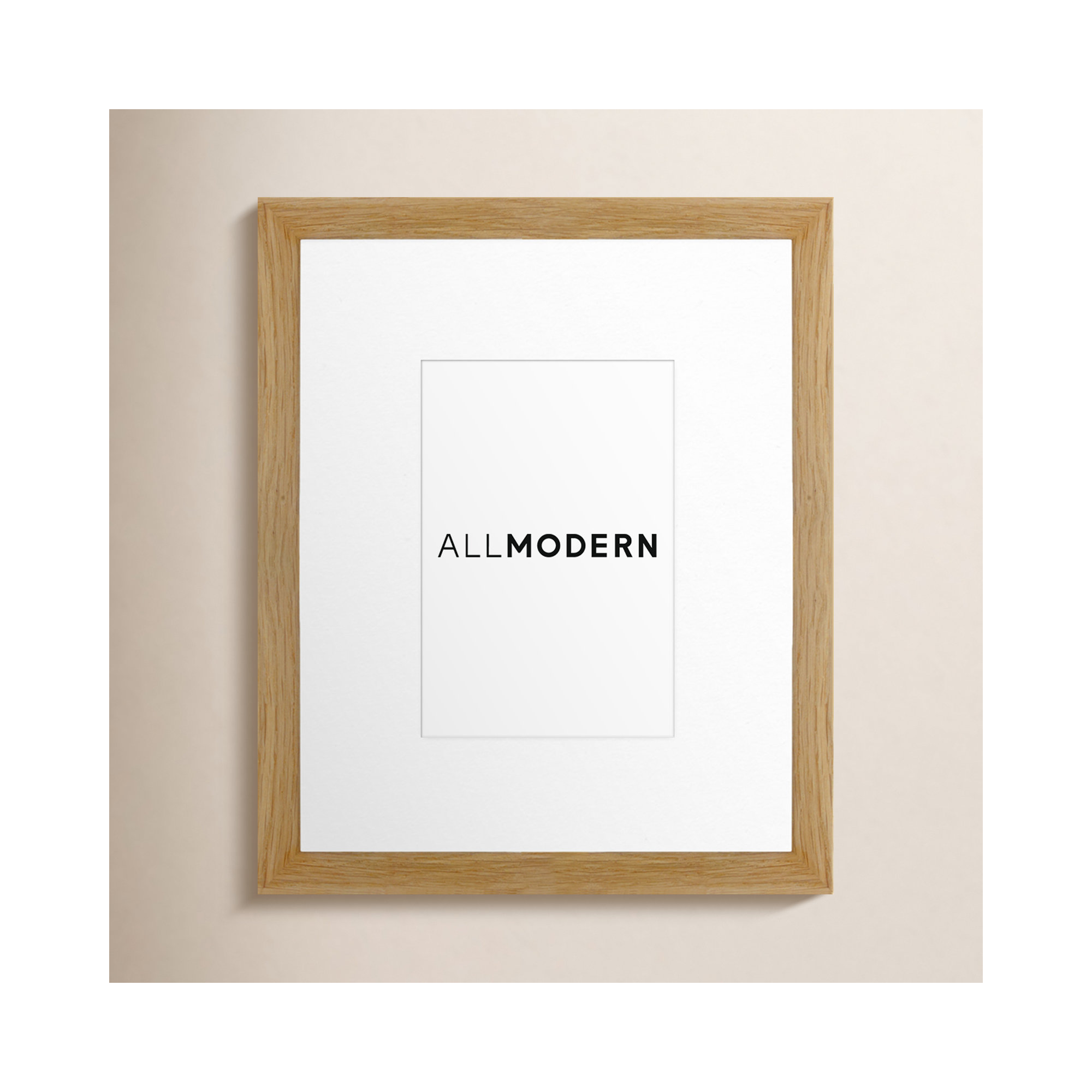 Capullo Wood Matte Picture Frame with Mat, 4" x 6", 8" x 10", Oak