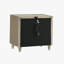 2-Drawer LED Nightstand with Dual USB, Ivory and Camel