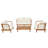 Bielers 4-Piece Patio Acacia Wood Conversation Set with Water-Repellent Cushions