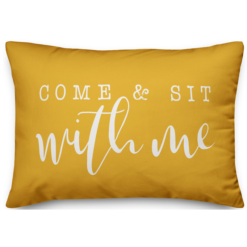  Housse et insert de coussin rectangulaire d'extérieur «Come and Sit with Me», Jaune