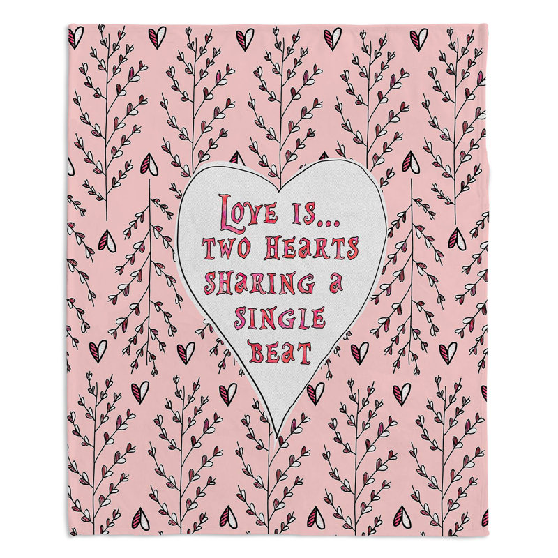  Jeté Love Heart Trees on Roses, l 68 po x L 80 po, Rose / rouge / noir