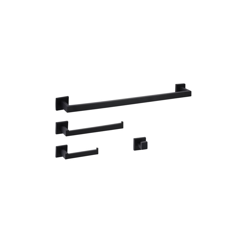 4 - Piece Bathroom Hardware Set, Matte Black