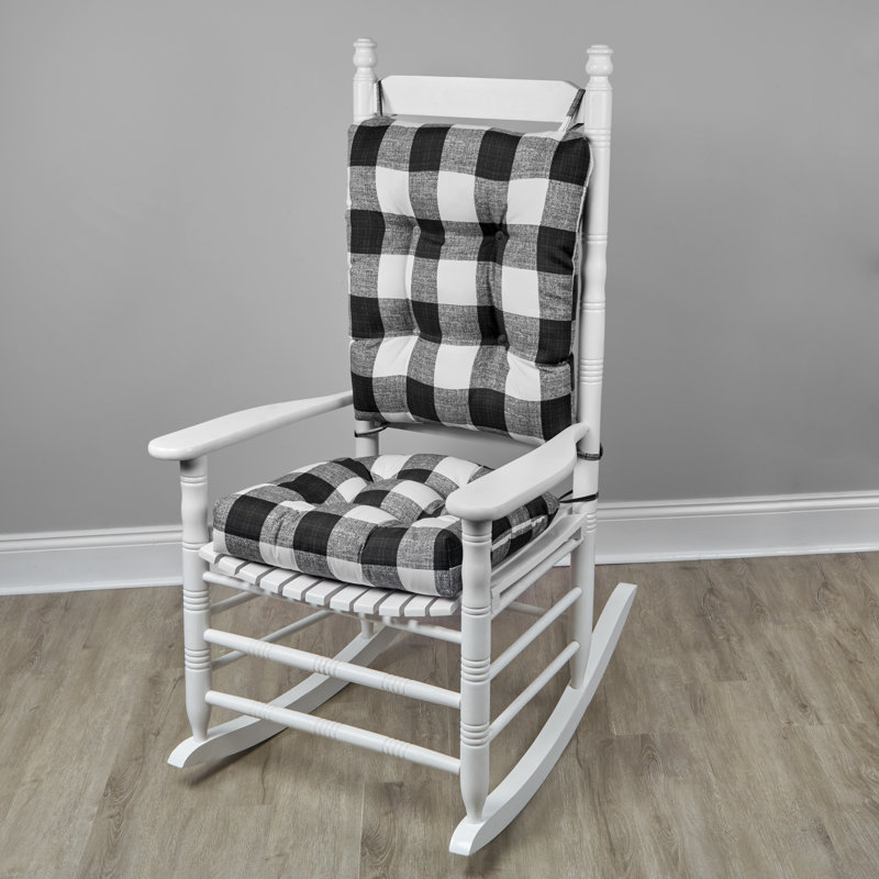 Ensemble de coussins de chaise berçante pour l'intérieur et l'extérieur, Noir